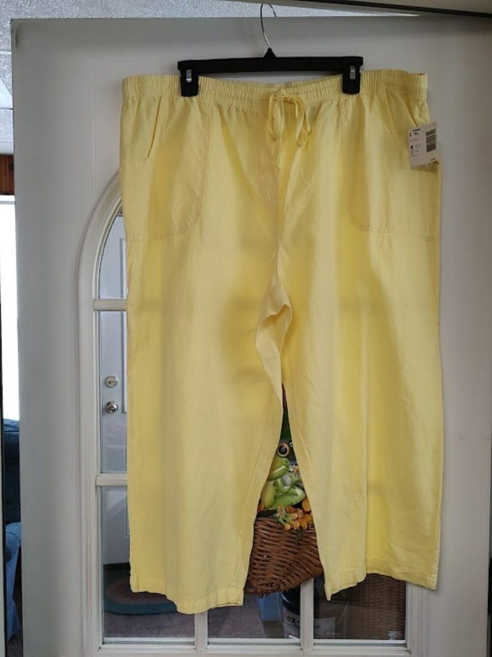 New Basic Editions Yellow Pull On Drawstring Capri Size Women's XL